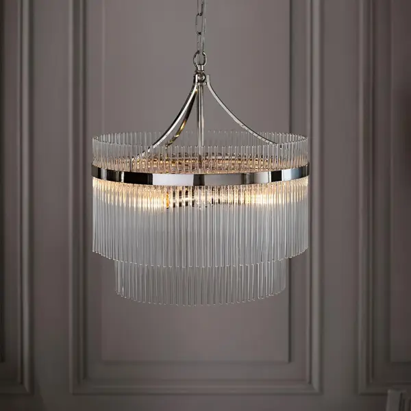 Marietta 5 Light Bright Nickel Pendant