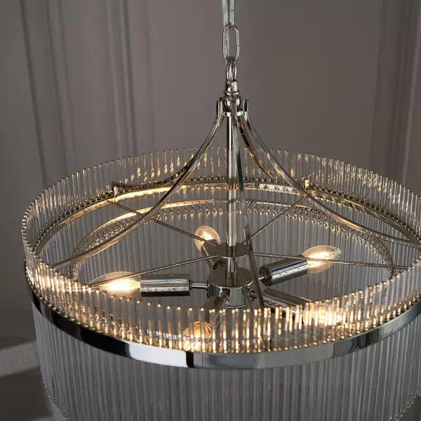 Marietta 5 Light Bright Nickel Pendant