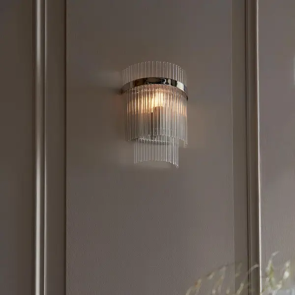 Marietta Bright Nickel Wall Light