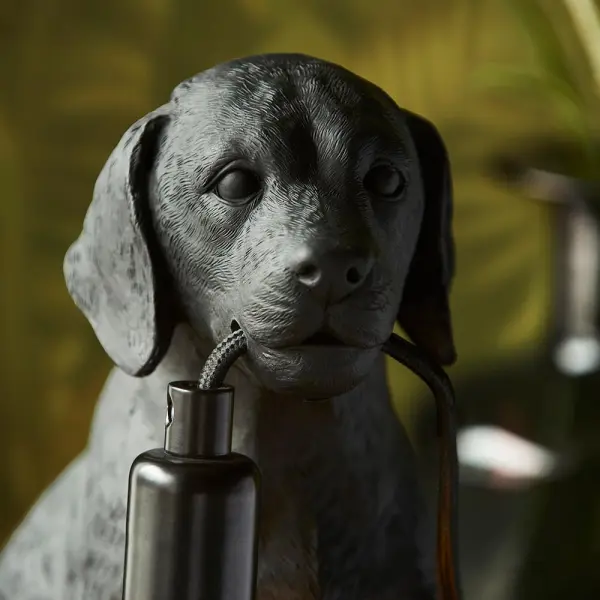 Labrador Puppy Table Lamp in Black Finish