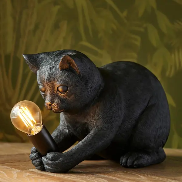 Kitten Table Lamp in Black Finish