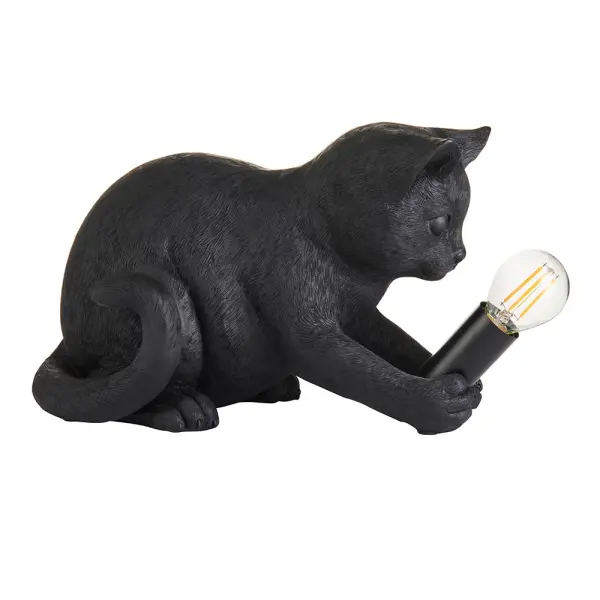 Kitten Table Lamp in Black Finish