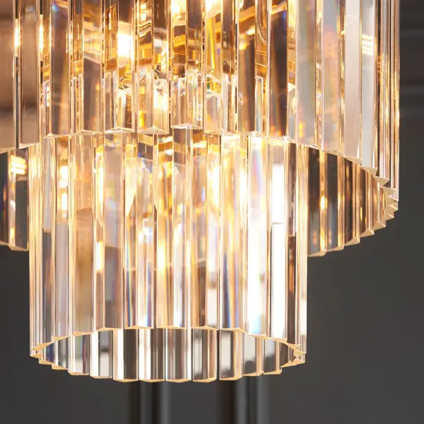 Conaston 4 Light Ceiling Pendant in Brass with Glass Drops