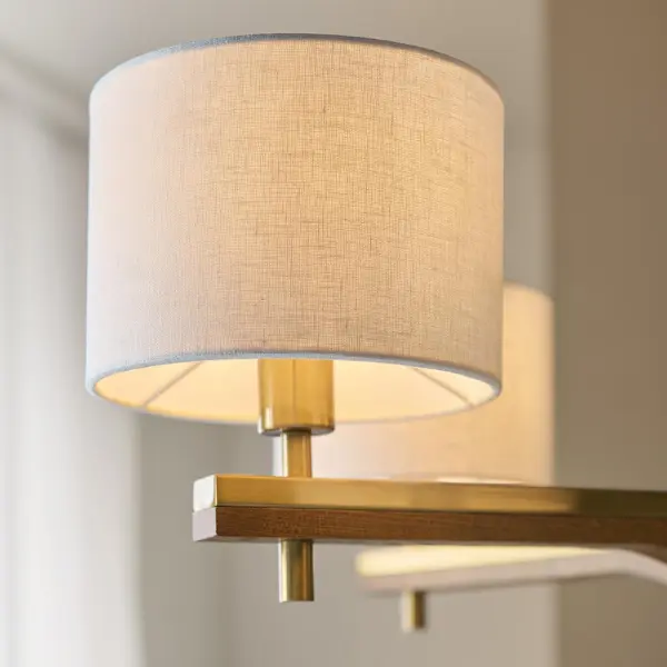 Heathcliff Ceiling Pendant in Ash Wood & Brass Finish