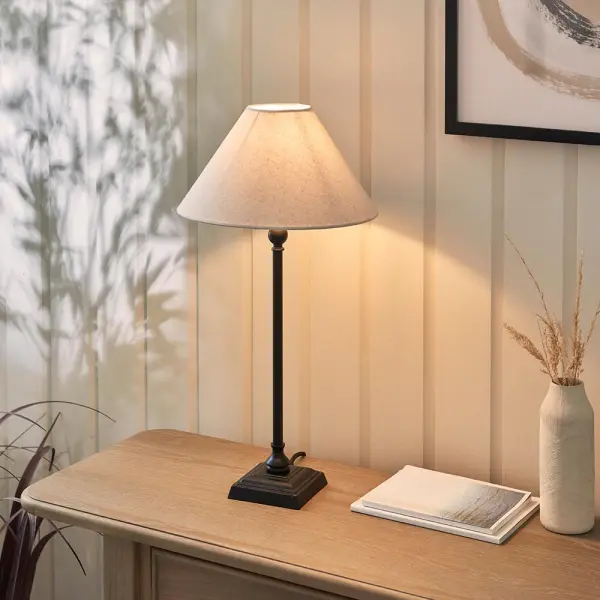 Lille Matt Black Table Lamp C/W Shade