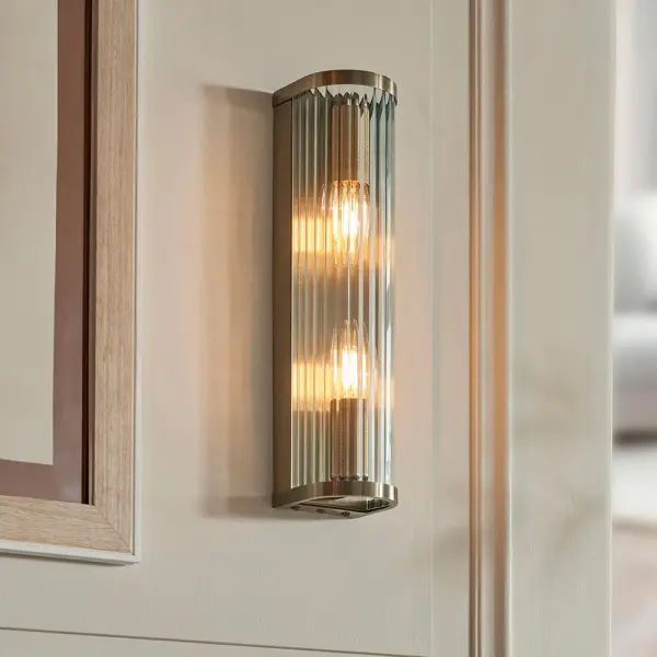 RidgetonDouble Antique Brass Wall Light