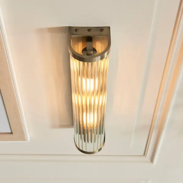 RidgetonDouble Antique Brass Wall Light