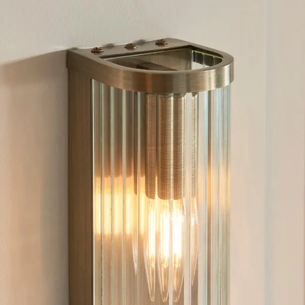 RidgetonDouble Antique Brass Wall Light