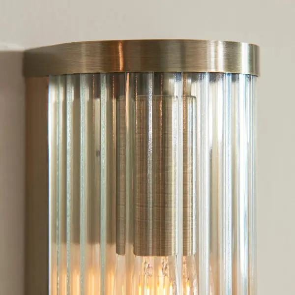 RidgetonDouble Antique Brass Wall Light