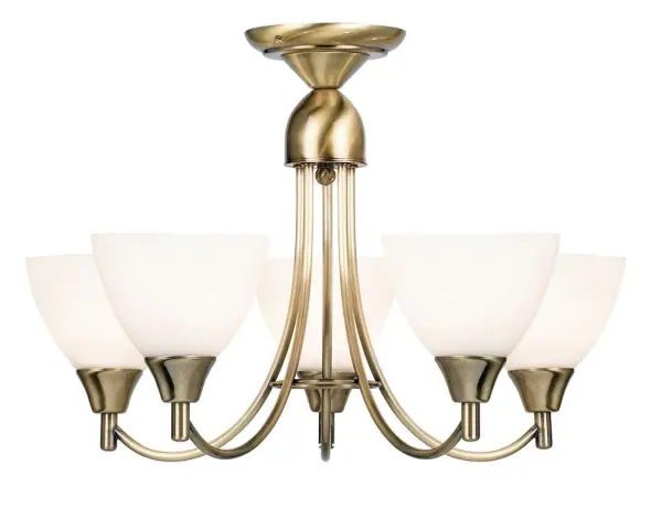 Alton 5-Light Antique Brass Dual Mount Fitting