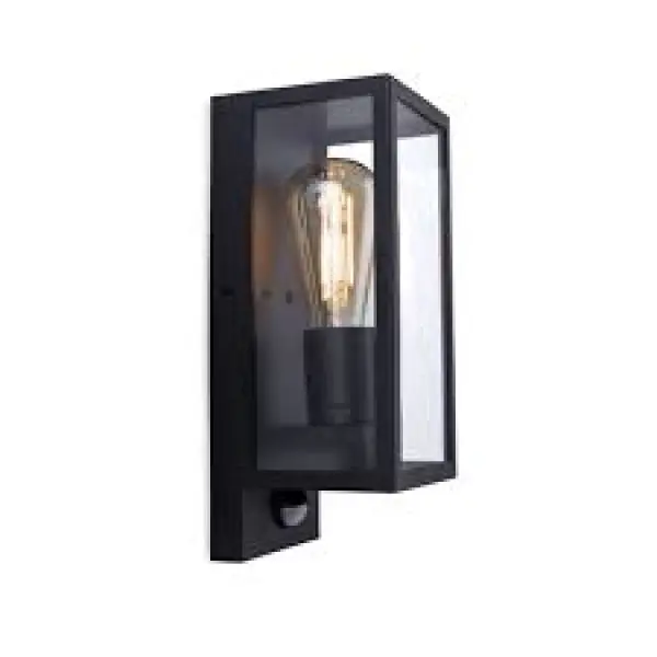 Dallas Black Wall Light with PIR Sensor