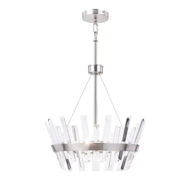 Strata 3 Light Crystal Pendant Satin Chrome
