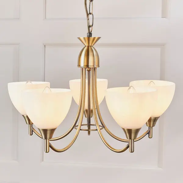 Alton 5-Light Antique Brass Dual Mount Fitting