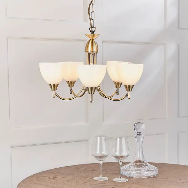 Alton 5-Light Antique Brass Dual Mount Fitting