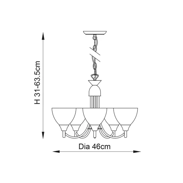 Alton 5-Light Satin Chrome Dual Mount Fitting