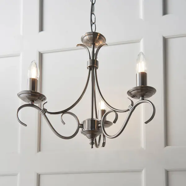 Bernice 3 Light Antique Silver Pendant