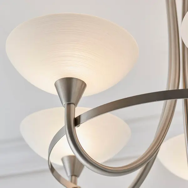 Cagney 5 Light Satin Chrome Semi Flush