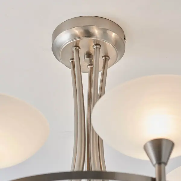 Cagney 5 Light Satin Chrome Semi Flush