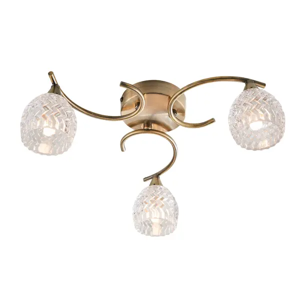 Boyer 3 Light Antique Brass Semi Flush