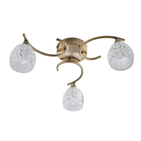Boyer 3 Light Antique Brass Semi Flush