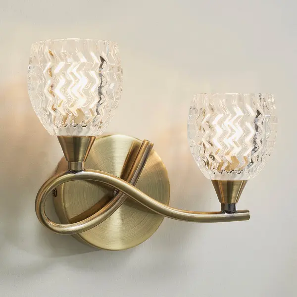 Boyer 2 Light Wall Light in Antique Brass