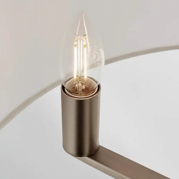 Daley 3 Light Drum Pendant in Nickel C/W Large White Shade