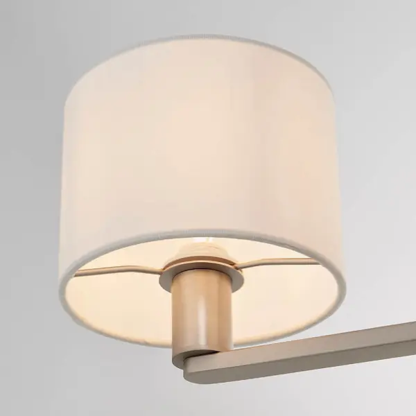 Daley 3 Light Multi Arm Pendant in Nickel C/W White Shades