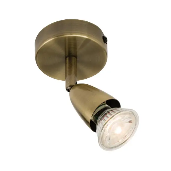 Amalfi Single Spotlight in Antique Brass