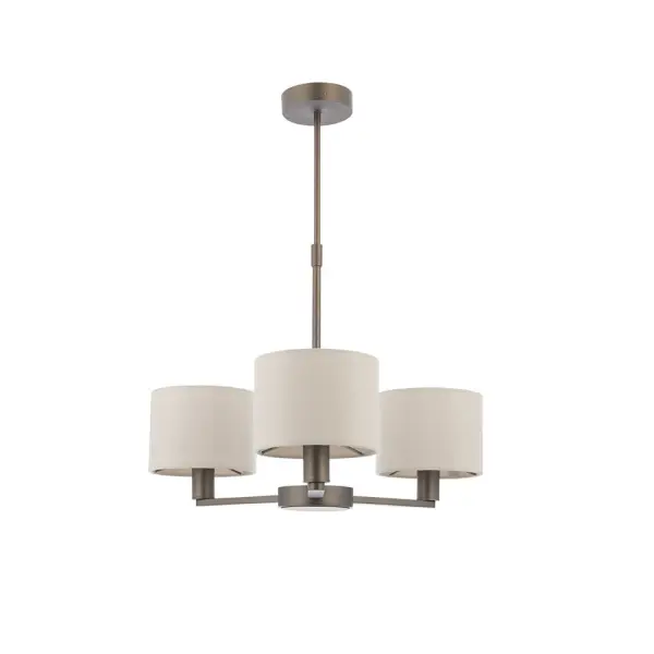 Daley 3 Light Multi Arm Pendant in Bronze C/W  Marble Shades