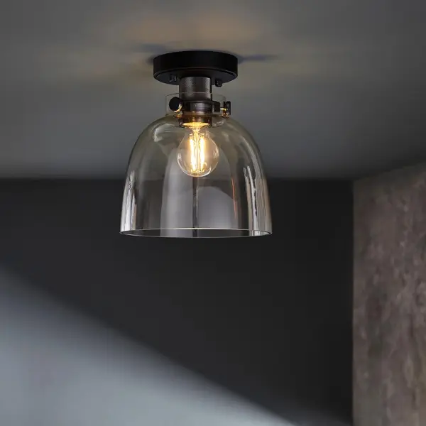 Urban Belle Flush Light in Matt Black