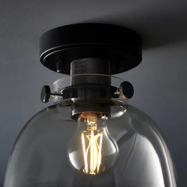 Urban Belle Flush Light in Matt Black
