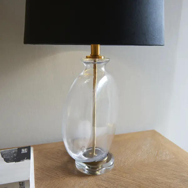 Gideon Glass Table Lamp C/W Black Shade