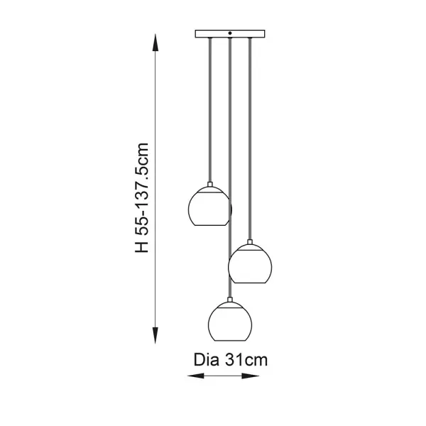 Dimple 3 Light Satin Brass Pendant