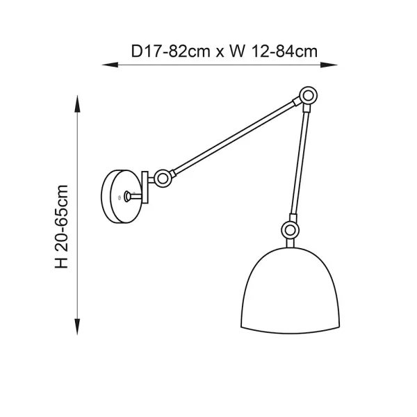 Lehal Swing Wall Light in Polished Nickel Finish