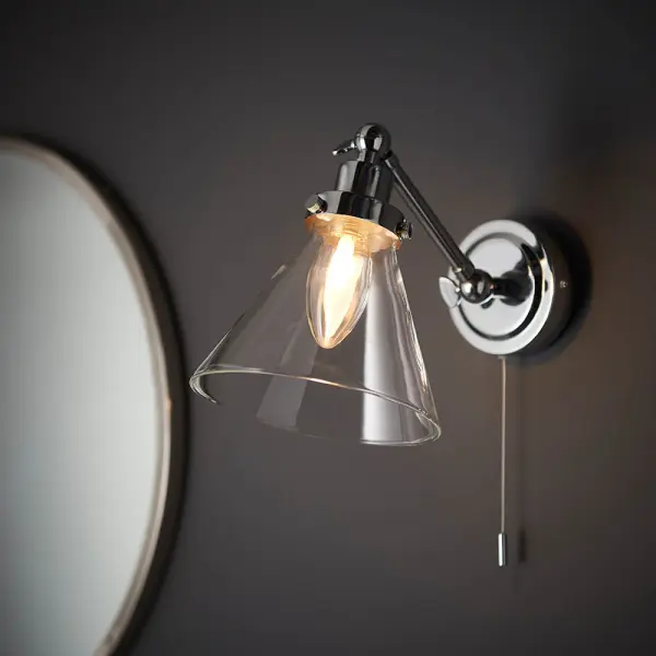 Faraday Chrome Wall Light IP44