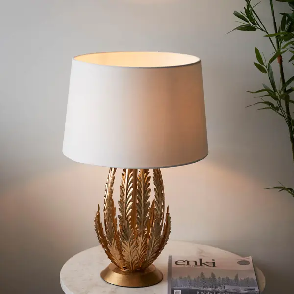 Delphine Gold Leaf Table Lamp C/W Shade