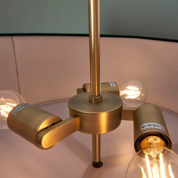 Hayfield 3 Light Pendant in Matt Antique Brass C/W Shade