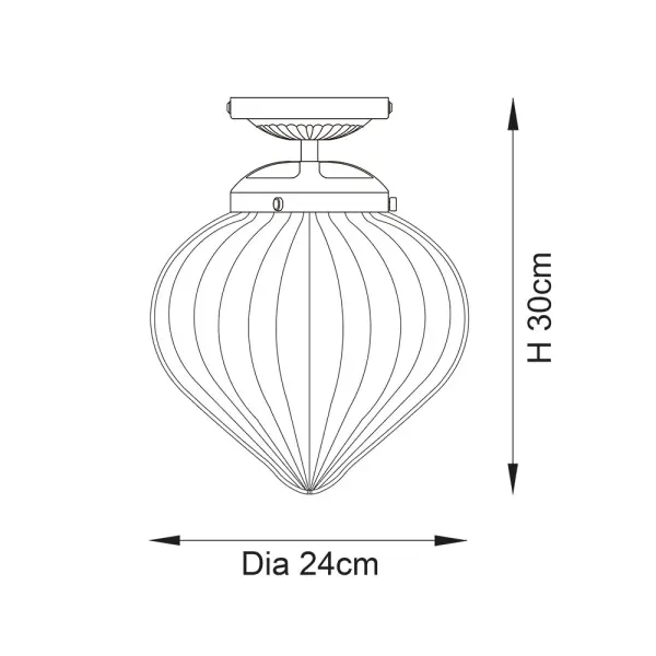 Cheston Flush Light in Chrome with Ribbed Glass IP44