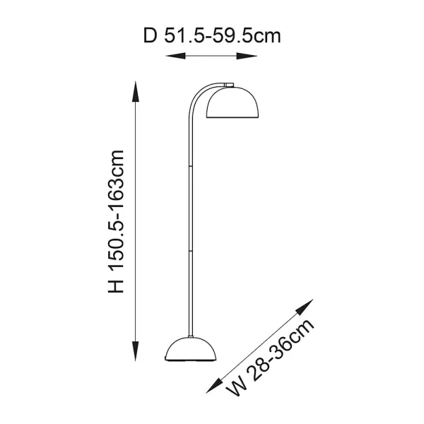 Brodey Floor Lamp in Matt Black Finish