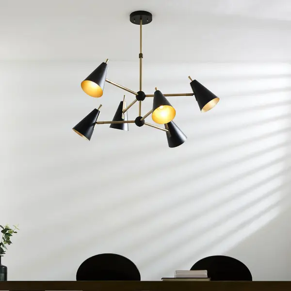 Everett Matt Antique Gold & Matt Black Ceiling Pendant