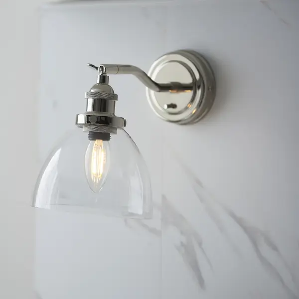 Hansen Wall Light in Bright Nickel