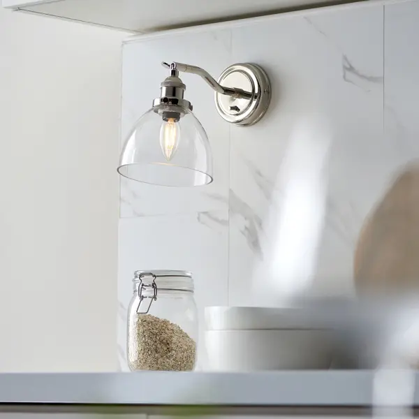Hansen Wall Light in Bright Nickel