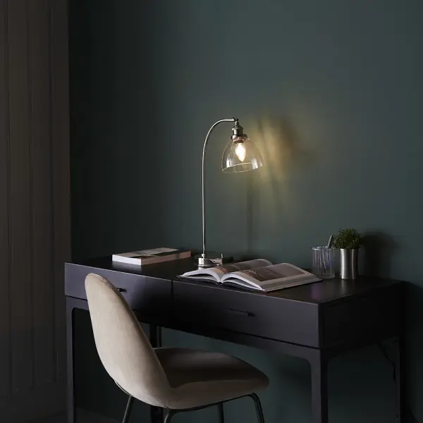 Hansen Table Lamp in Bright Nickel Finish