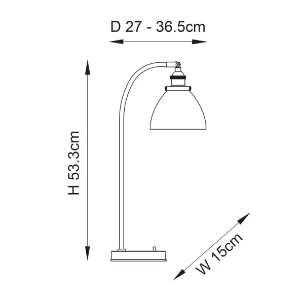 Hansen Table Lamp in Bright Nickel Finish