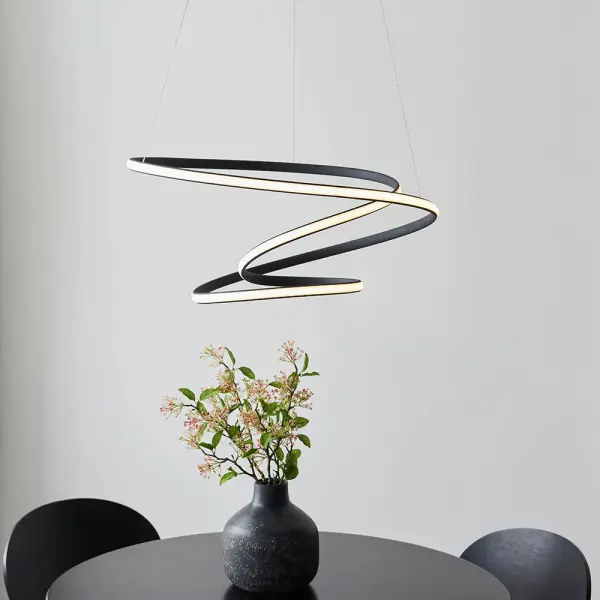Dune LED Pendant in Textured Black Finish