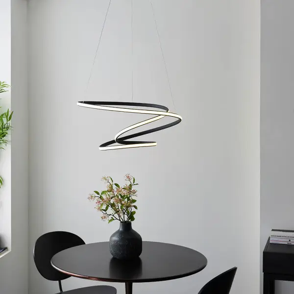 Dune LED Pendant in Textured Black Finish