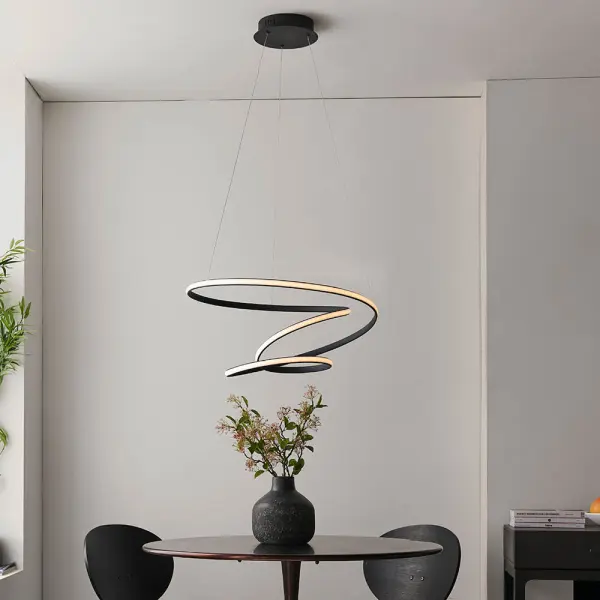 Dune LED Pendant in Textured Black Finish