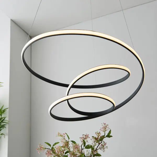 Dune LED Pendant in Textured Black Finish