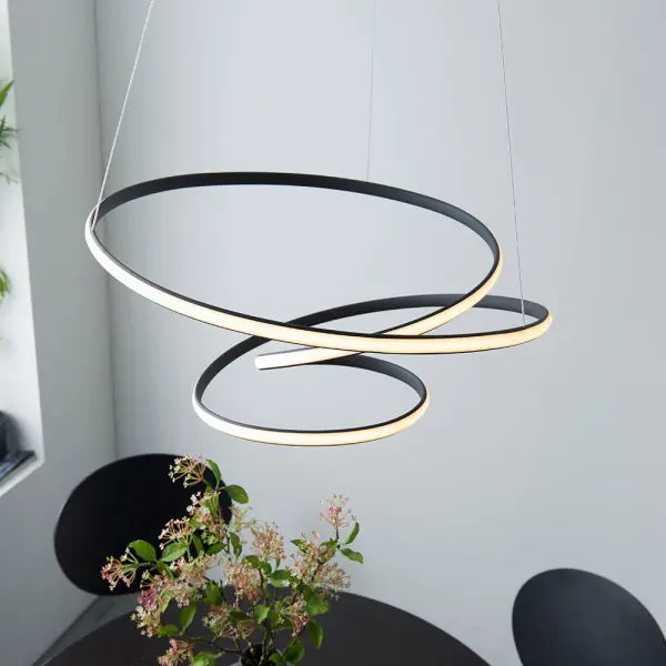 Dune LED Pendant in Textured Black Finish