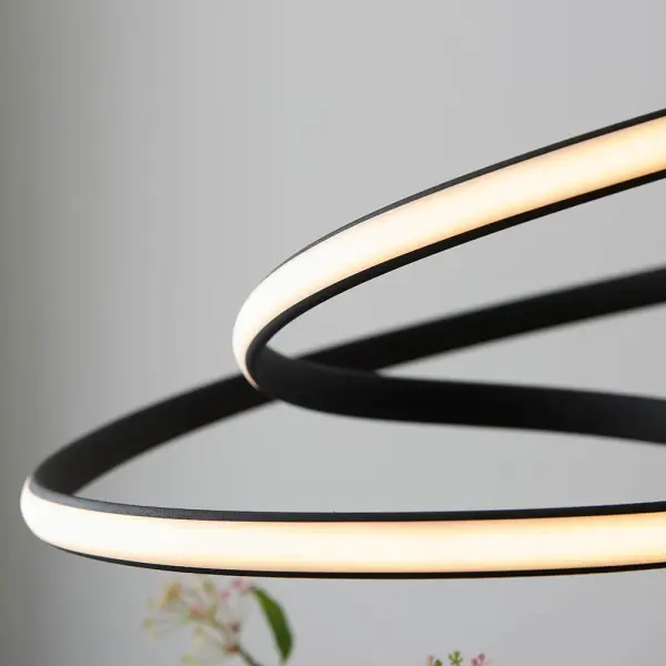Dune LED Pendant in Textured Black Finish